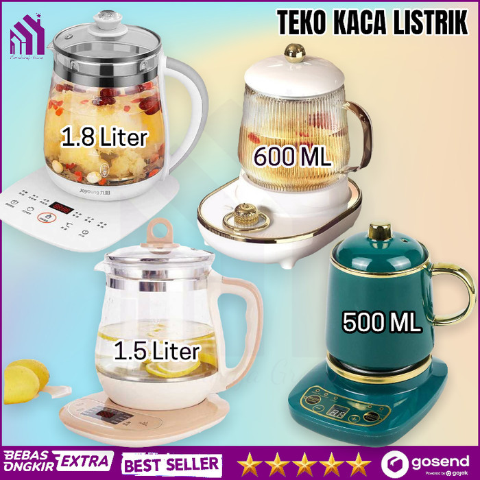 Teko Kaca Pemanas Air Listrik Kettle Glass Electric Elektrik
