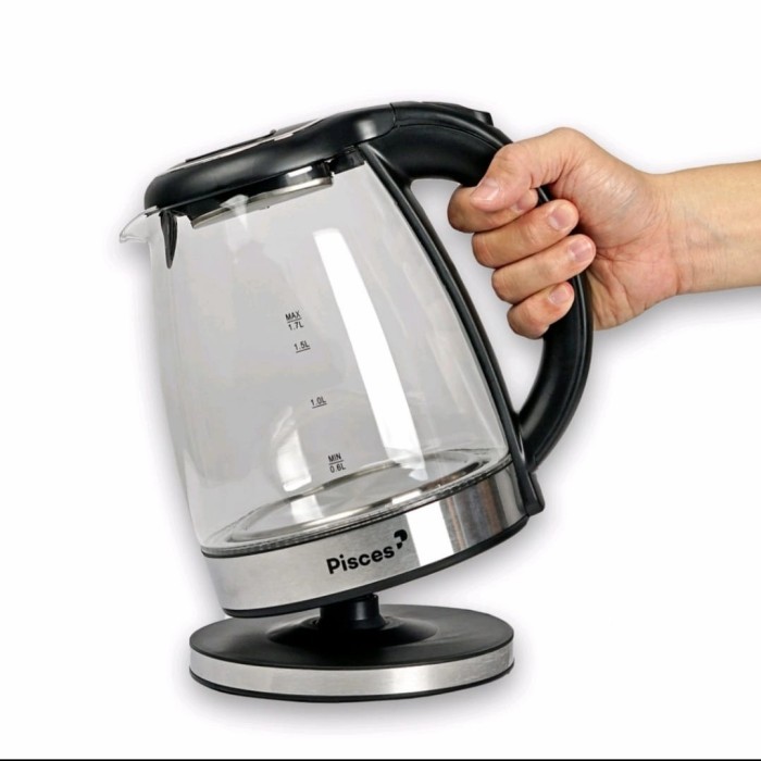 Ketle/teko listrik PISCES PK-171GS 1,7lt body kaca