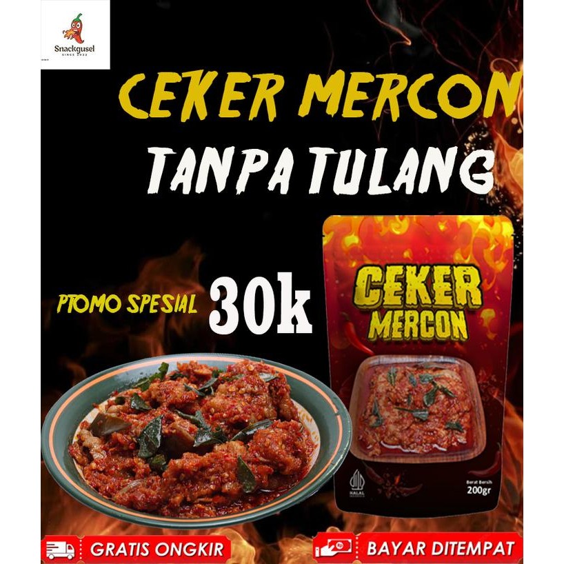 

LIMITED EDITION [PROMO] Ceker Mercon Tanpa Tulang Pedas 200gr - Snack Makanan - Food