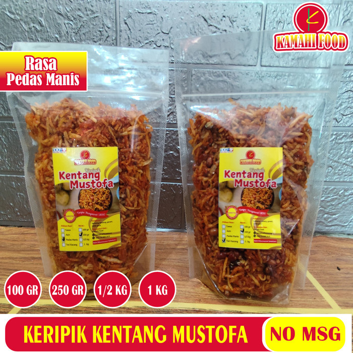 

STOK TERBATAS KAMAHI FOOD - Keripik Kering Kentang Goreng Mustofa Rasa Pedas Manis