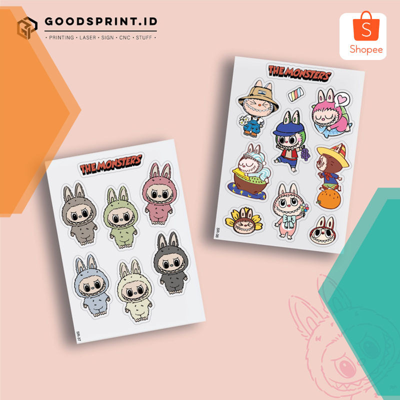 

Grosir Sticker Pack Transparant MONSTER LABUBU Stiker Tumbler Waterproof Sticker Sheets A6 - SR37 Elegan