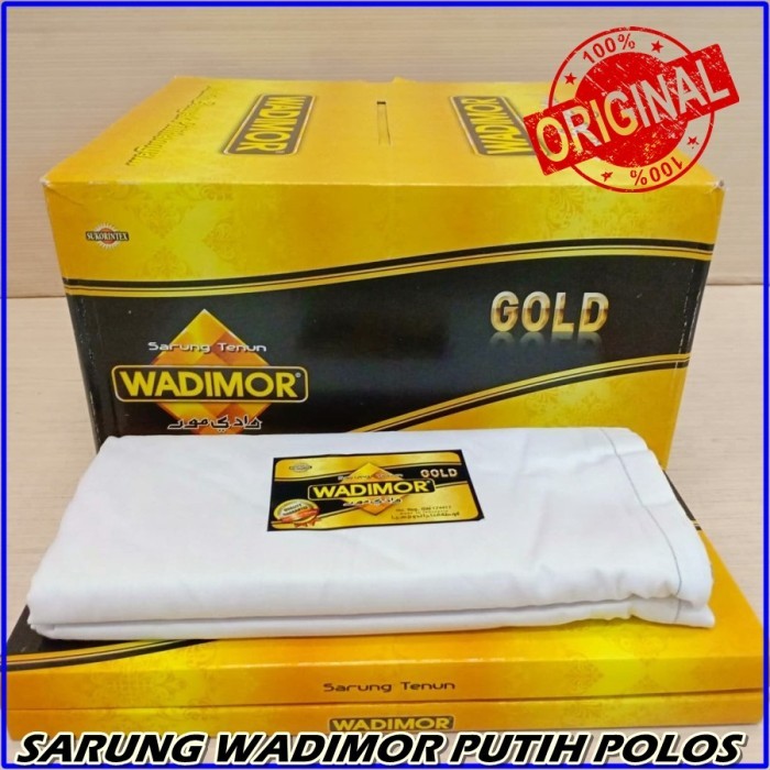 Terlaris WADIMOR GOLD Sarung Tenun Wadimor Warna Putih Polos Asli Fashion Pria SALE