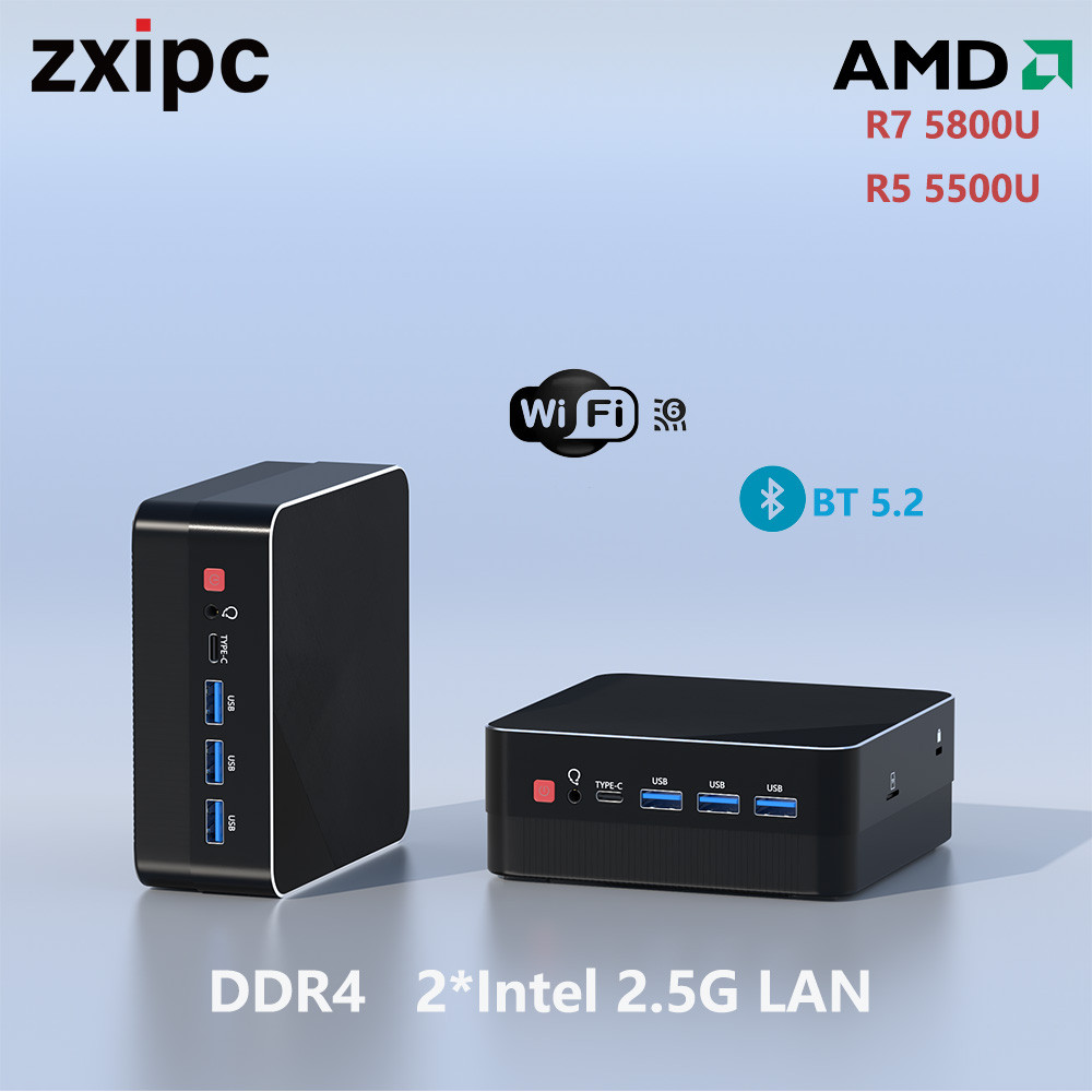 TAM ZXIPC Mini PC Computer Gaming AMD Ryzen7 4800H R5 5500U Intel Core i7 1165G7 i5 1335U CPU Window