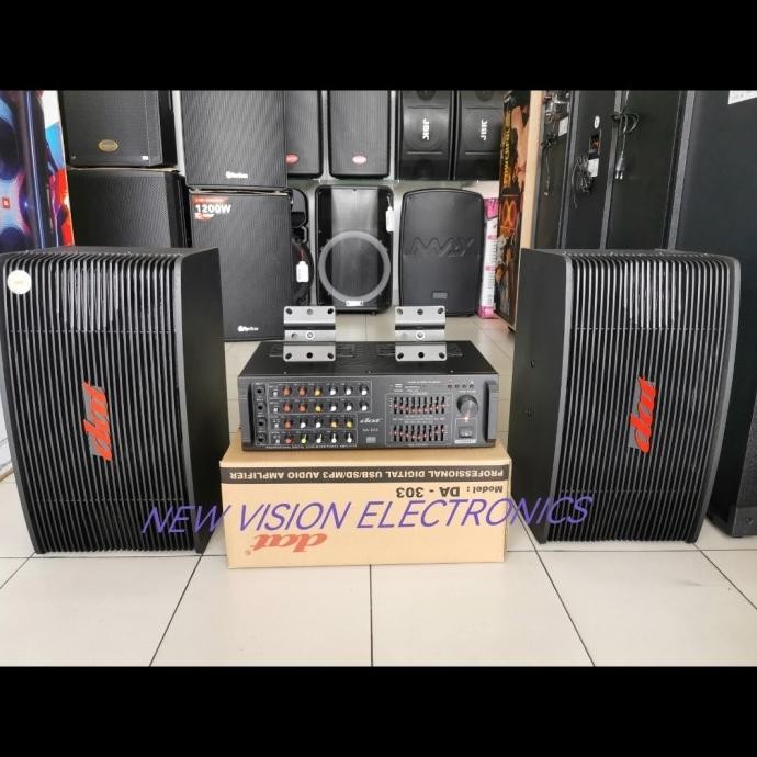 Speaker Pasif 10 Inch Ak100 Sepaket Amplifier Dat-303 Karaoke Original New Stok