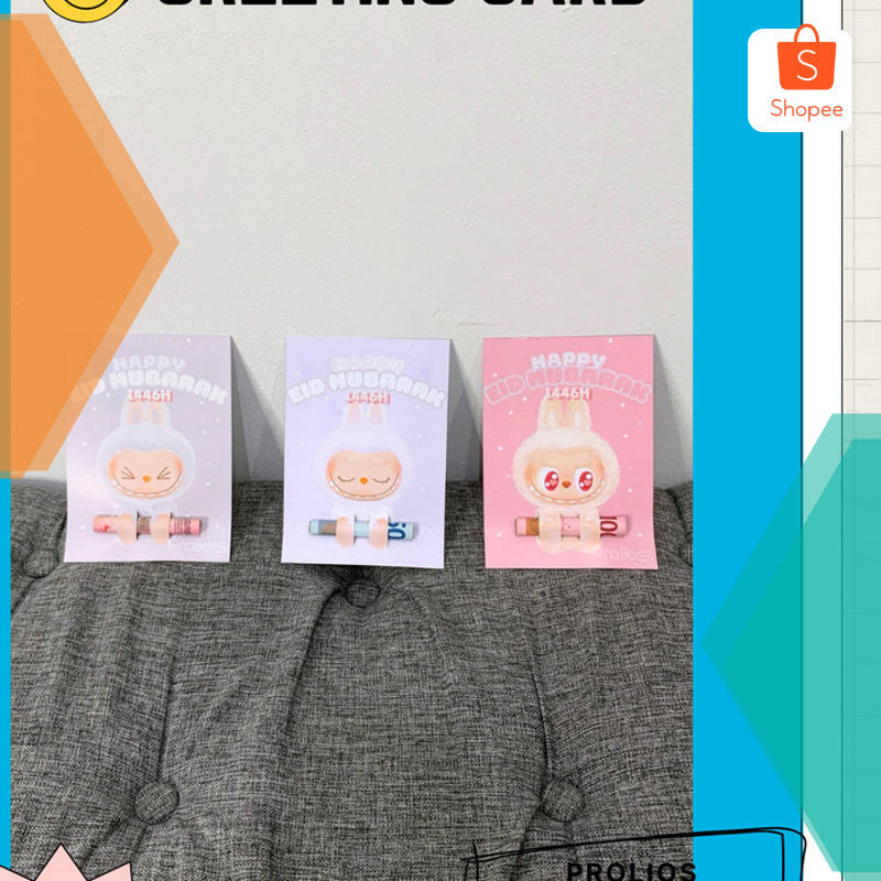

Terlaris Amplop Angpau THR Greeting card Kartu ucapan Lebaran labubu lucu Keren