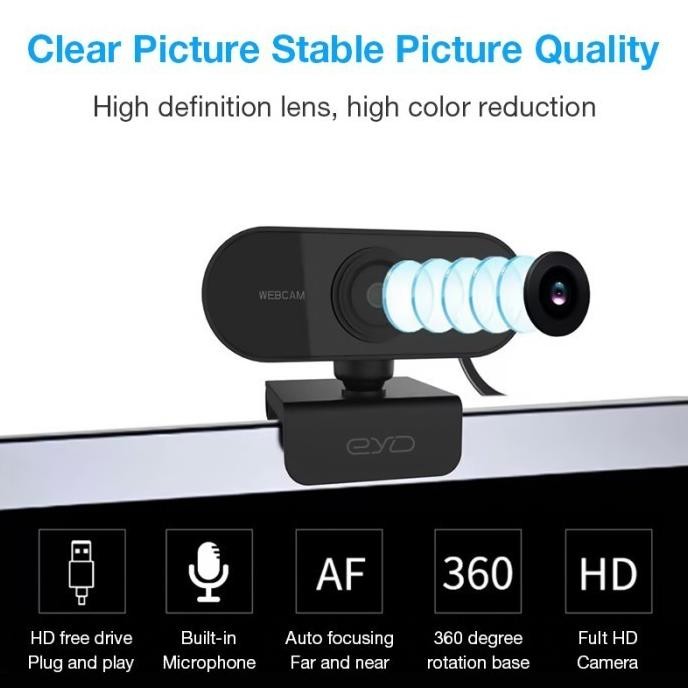 New Eyd Pc01 Webcam Laptop Usb 4K Web Camera Fhd Ip Kamera Pc 1080P With Stereo Beauty Plug And Play