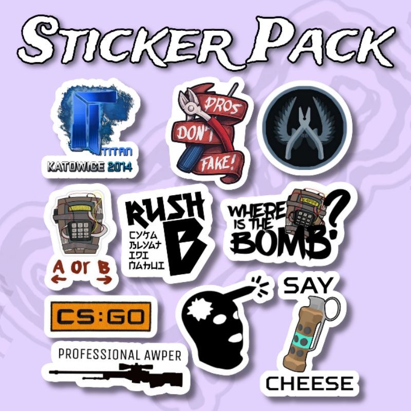 

Sticker Game CSGO Pack isi 10 pcs vinyl waterproof