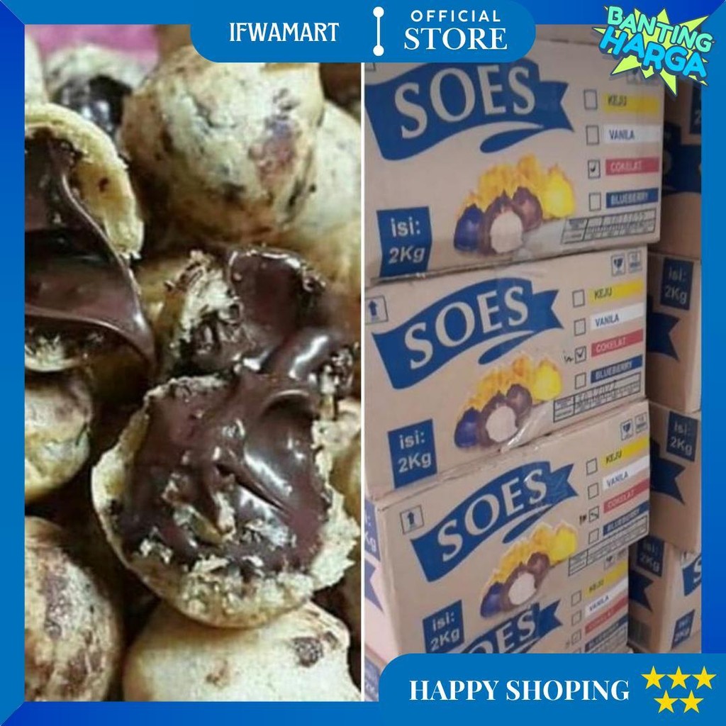 

Duo Soes Coklat Merek Duosos 1 Kg/ Kue Soes Coklat Kering D Gratis Ongkir