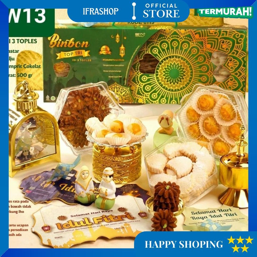 

Rmdodo - Kue Kering Lebaran Top Tri Squash Halal / Hampers Kue Lebaran Paket 3 Toples + 1 Sirup D Terlaris