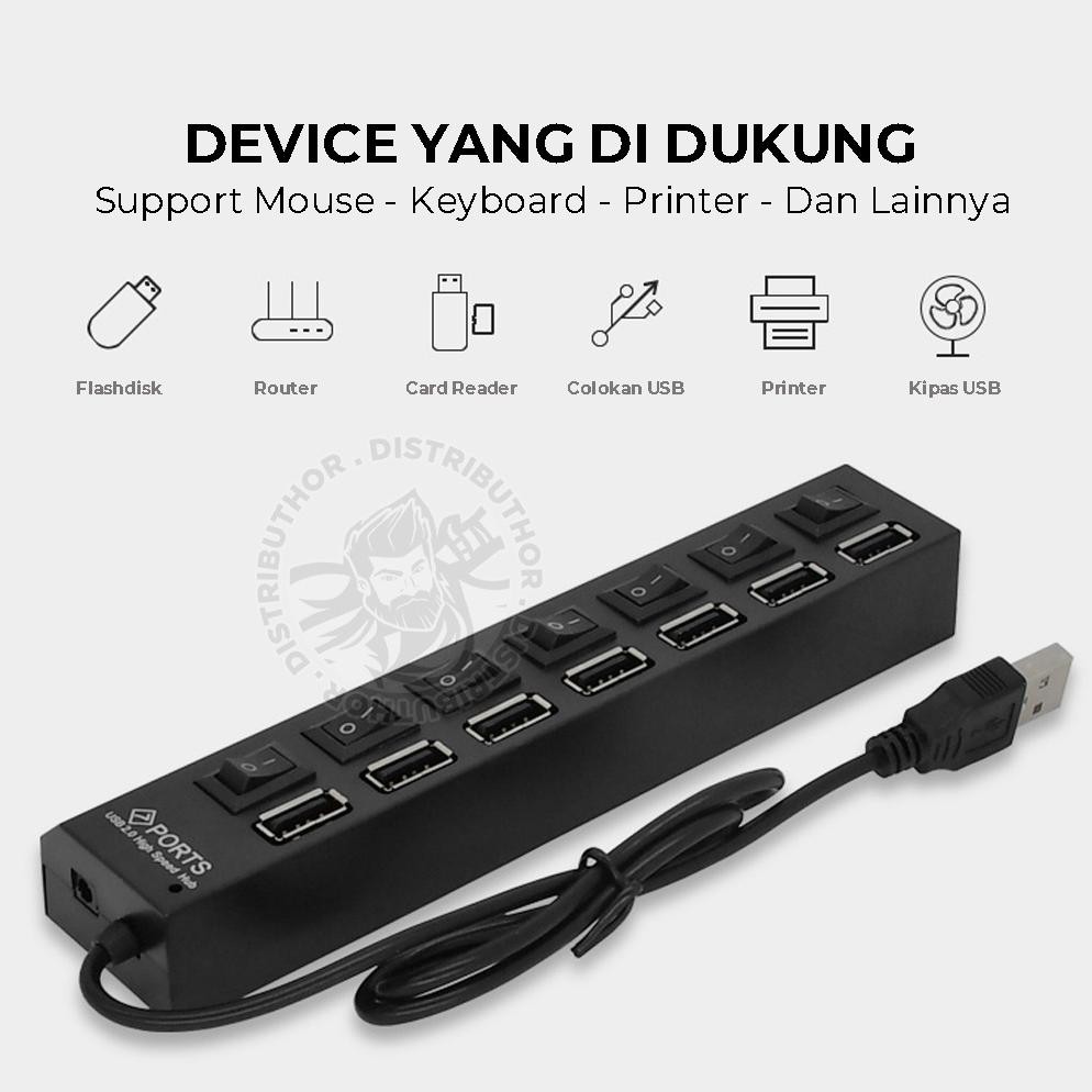 Usb Hub Tombol On Off Adapter Port Usb Portable Colokan Sambungan Untuk Kabel Mouse Flashdisk Keyboa