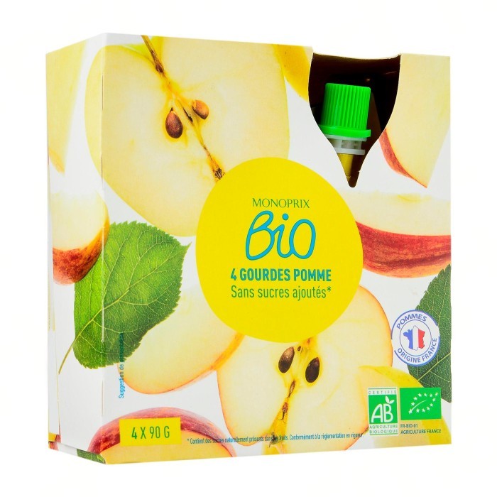 

Monoprix Organic No Added Sugar Apple Compote 4 90 g
