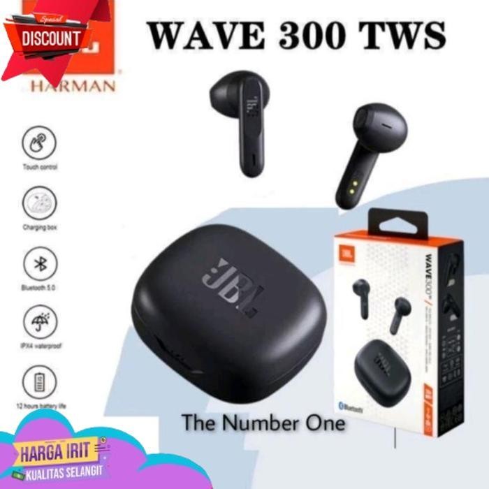 Trending Headset Earphone Bluetooth JBL TWS WAVE 300 wireless Earphone Black