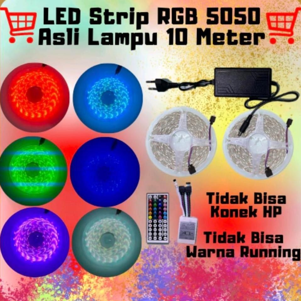 Lampu Led Trip Rgb 5050 Lampu 10Meteradaptorremotul