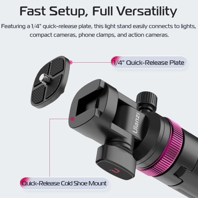 ULANZI MT-89 QUICK RELEASE LIGHT STAND WITH COLD SHOE MOUNT