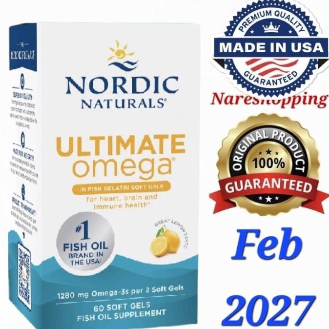 

Produk Baru!! Nordic Naturals Ultimate Omega, Lemon, 1280 mg, 60 Fish Gelatin Softgels.