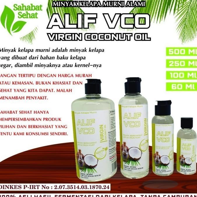 

best seller] MINYAK KELAPA MURNI ALIF VCO 250ml Virgin Coconut Oil