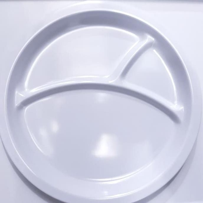 paling diminati] Piring Onyx Sekat 3 | Piring Makan Sekat Katering Melamin Piring Putih