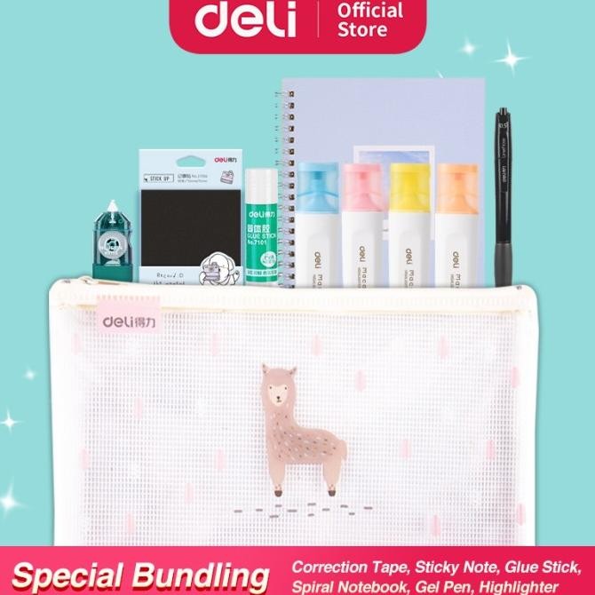 

diskon! deli paket bundling alat tulis dan mewarnai sekolah lengkap
