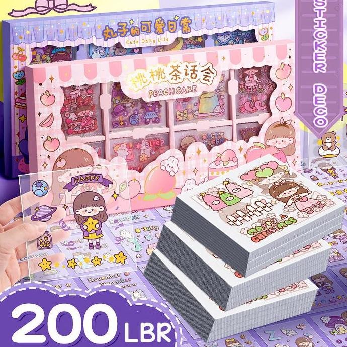 

Isi 200 Lembar Sticker Diary PET Deco Aesthetic Lucu Momo Stiker Anti Air Tumblr DIY Hp/Stiker Motif Kartun Korea Dekorasi Buku Diary Memo Journal Catatan Harian Anak Sekolah Alat Tulis Bahan Stiker Transparant !!