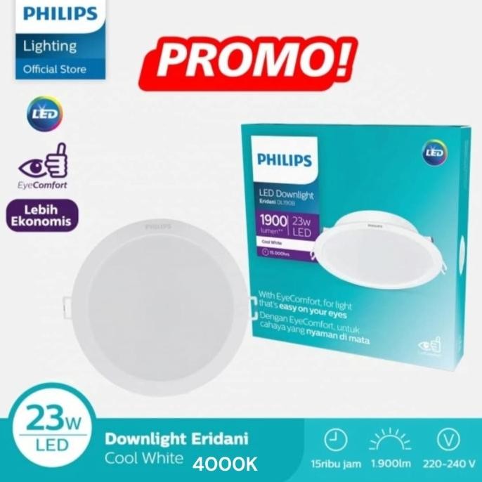 Lampu - Lampu Downlight Plafon Led Philips 23W 4000K Philips Downlight Eridani 23 Watt 4000K Natural
