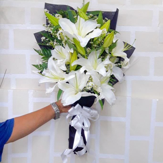 Siap Kirim Hand Bouquet | Buket | Bunga Lily | Wedding Bouquet | Anniversary Gift
