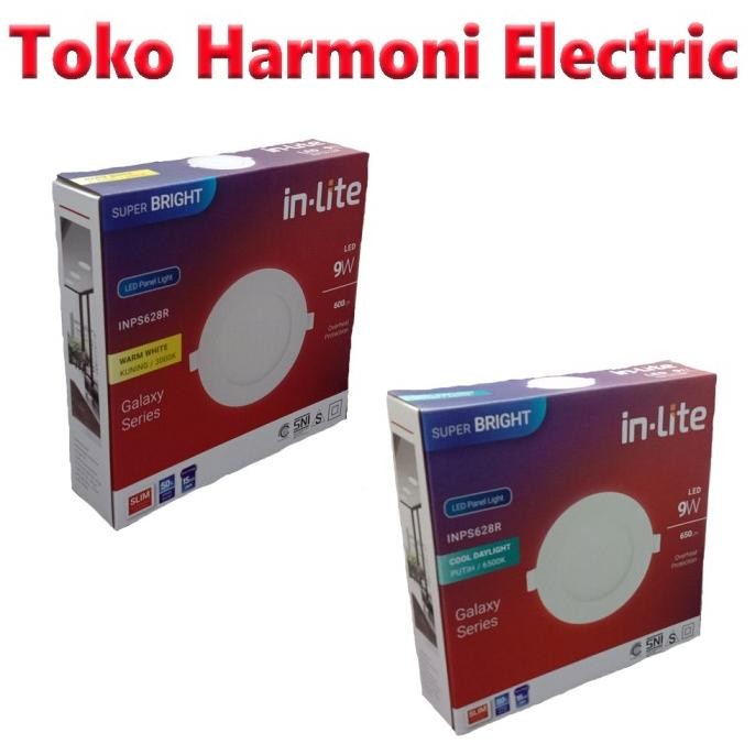 Lampu - Lampu Panel Led Downlight Bulat In-Lite Inlite 9Watt Inbow Inps628R