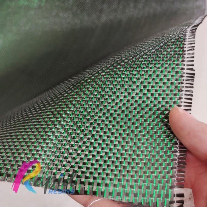 New Serat Karbon Kevlar Fiber 3K Benang Hijau Green Metalik Plain