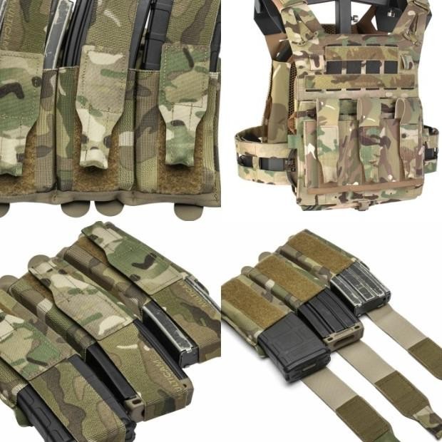 Bfg Flapped Ten Peed M4 Triple Mag Pouch Rompi Vet Tactical Aeg Gbbr Wgb