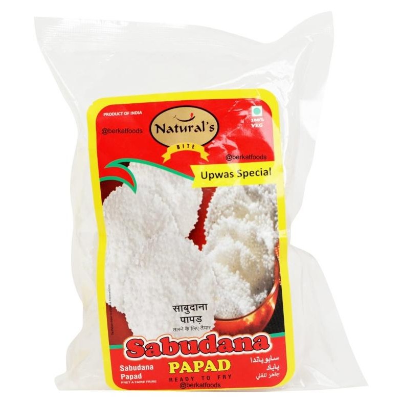 

+%+%+%] Sabudana Papad Fryum Natural's Bite / Kerupuk Mentah India Vegetarian Ready To Fry Naturals Sago Sagu Saksak Rabia