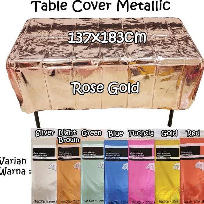 {{{{}}] Table Cover Metallic / Taplak Meja Motif Metalik Polos