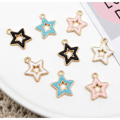 

+++++] Charm star enamel pendant bandul kalung gelang keychain bintang