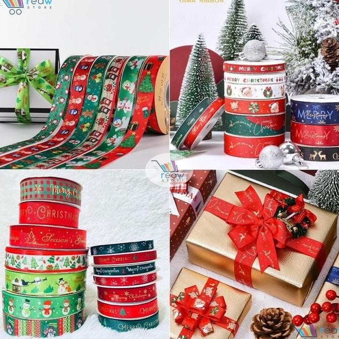 

Sale! Pita Kain Kado Natal Merry Christmas Ribbon Hiasan Dekorasi Hampers