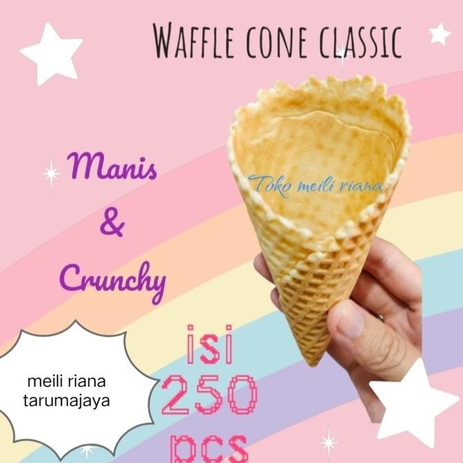 

CO classic sugar cone isi 250 pcs waffle ice cream mixue cone es krim