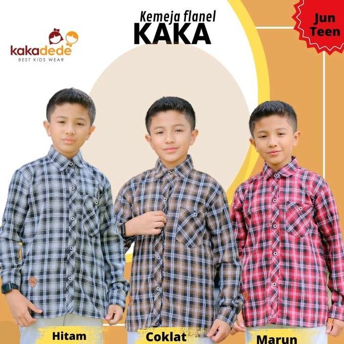 Promo Kemeja Flanel Anak Laki Lengan Panjang 5 - 11 Tahun Kakadede