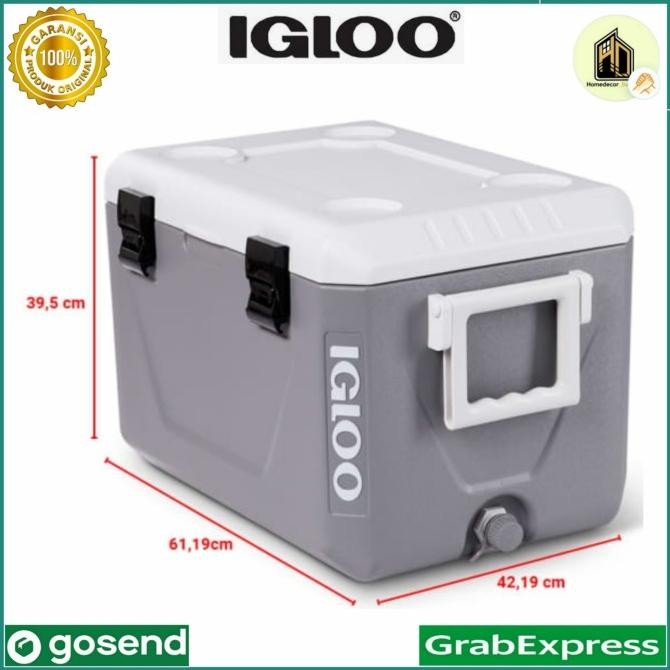 CO Igloo 55 Ltr Cooler Box Nestable - Abu-abu / kotak penyimpanan igloo
