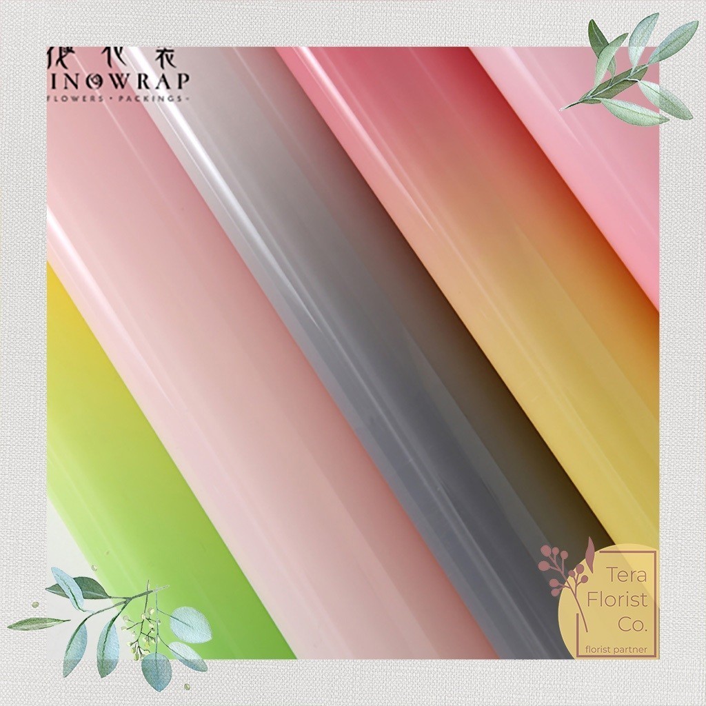

iDk90 20 Lembar Cellophane Candy Gradient Glossy Sinowrap Ori Kertas Buket Bunga Korean Waterproof