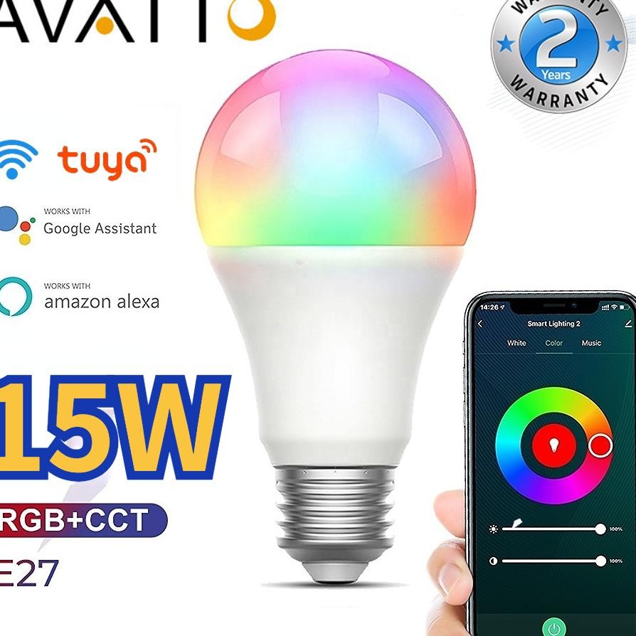 Avatto Mart Wifi Led Bulb Rgb 12W 15W E27 Lampu Tar Mart Home Ontrol Wifi Nirabel