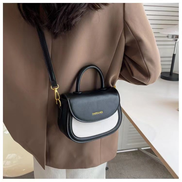 Women's Bag New Handbag Hot Style Crossbody Bag Fashion Color Block Half-Moon Saddle Bag