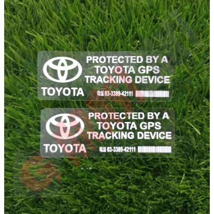 

BRG BARU STICKER TOYOTA GPS PROTECTED BY A TRACKING 1 SET TEMPEL DALAM