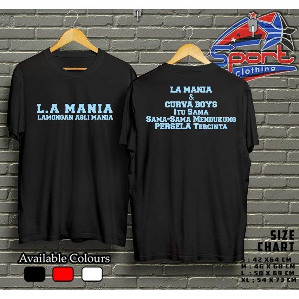 Kaos T Shirt Pria Persela Lamongan La Mania