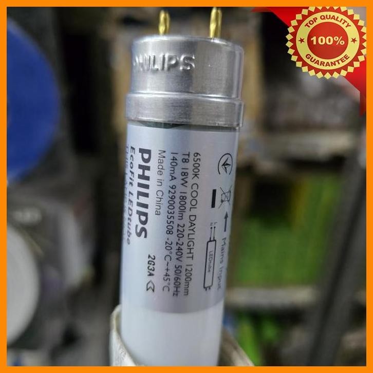 (AMA) LAMPU NEON PANJANG 120CM TL T8 LED 18W 18WATT PHILIPS ECOFIT LEDTUBE PUTIH 6500K COOL DAYLIGHT