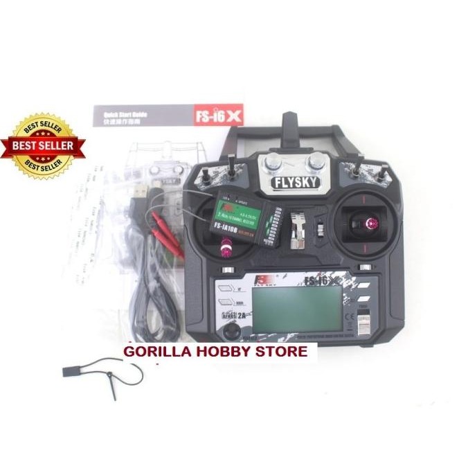 Murah Flysky Fs-I6X 10Ch Plus Fs-Ia10B Transmitter Fsi6X Rc Plane Helikopter