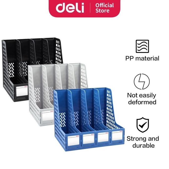

Deli Rak Buku / Box File 4 Sekat Tahan Lama 33777 desk