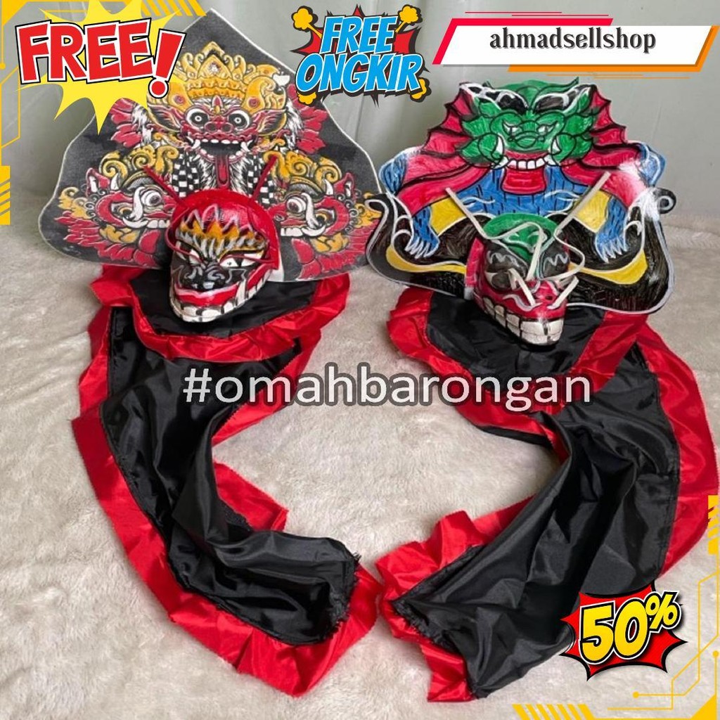 Mainan Anak Stelan Kaos Celana Reog Ponorogo Dan Barongan Devil Caplokan Spon Free Embong Kemul Cod