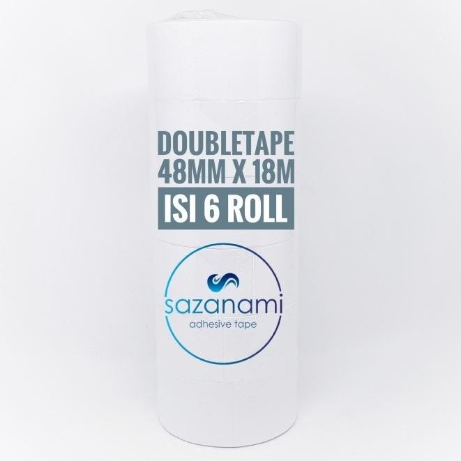 

Double Tape 2" 48Mm X 18M Doubletape Kertas Putih Sazanami Isi 6Roll