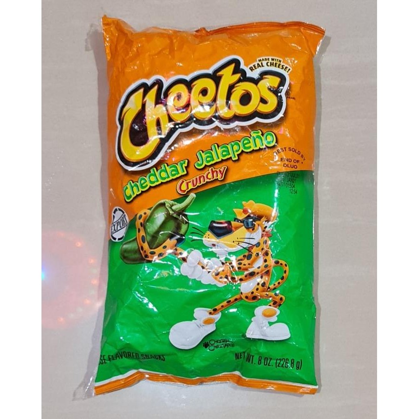 

SNACK CHEETOS MADE WITH REAL CHEESE CHEDDAR JALAPENO CRUNCHY 227 GRAM