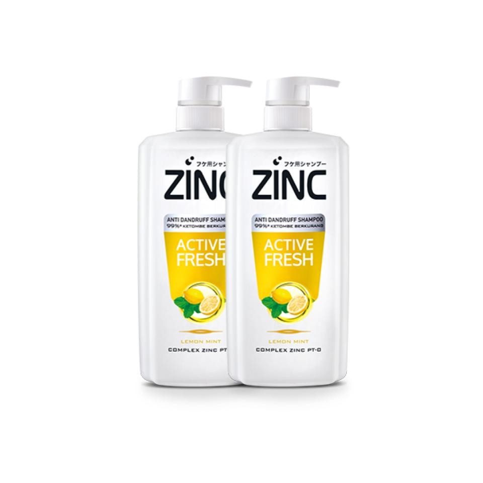 Zinc Shampoo Active Fresh Botol 680 ml x2 - Gambar 4