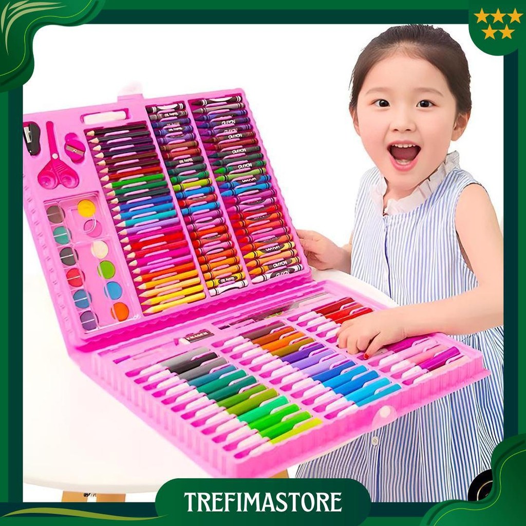 

Em Stationery Set Isi 86 Pcs Pensil Crayon Warna Cat Air Menggambar Best Seller
