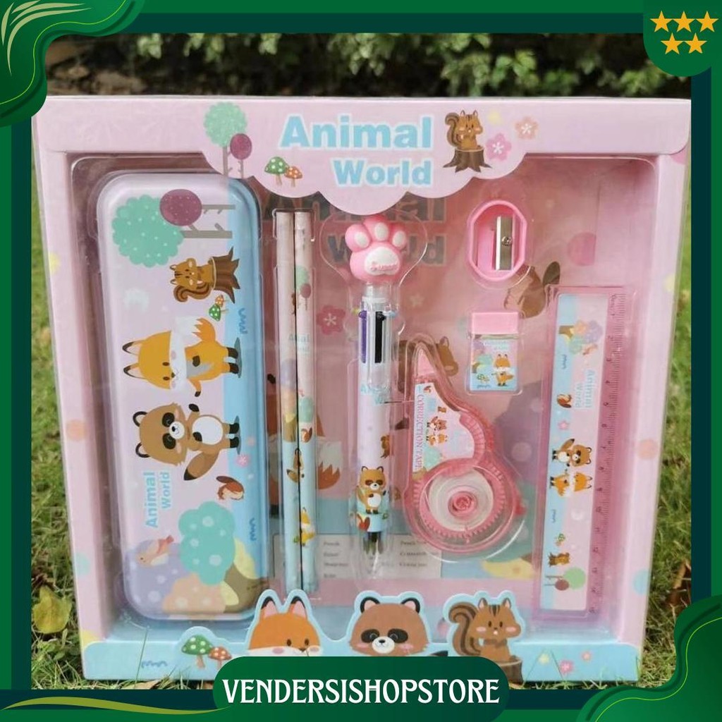 

[Jno](Ktps.2)Kotak Pensil Sett / Study Set Stationery Set Alat Tulis Sekolah Anak Set Atk Motif Gratis Ongkir