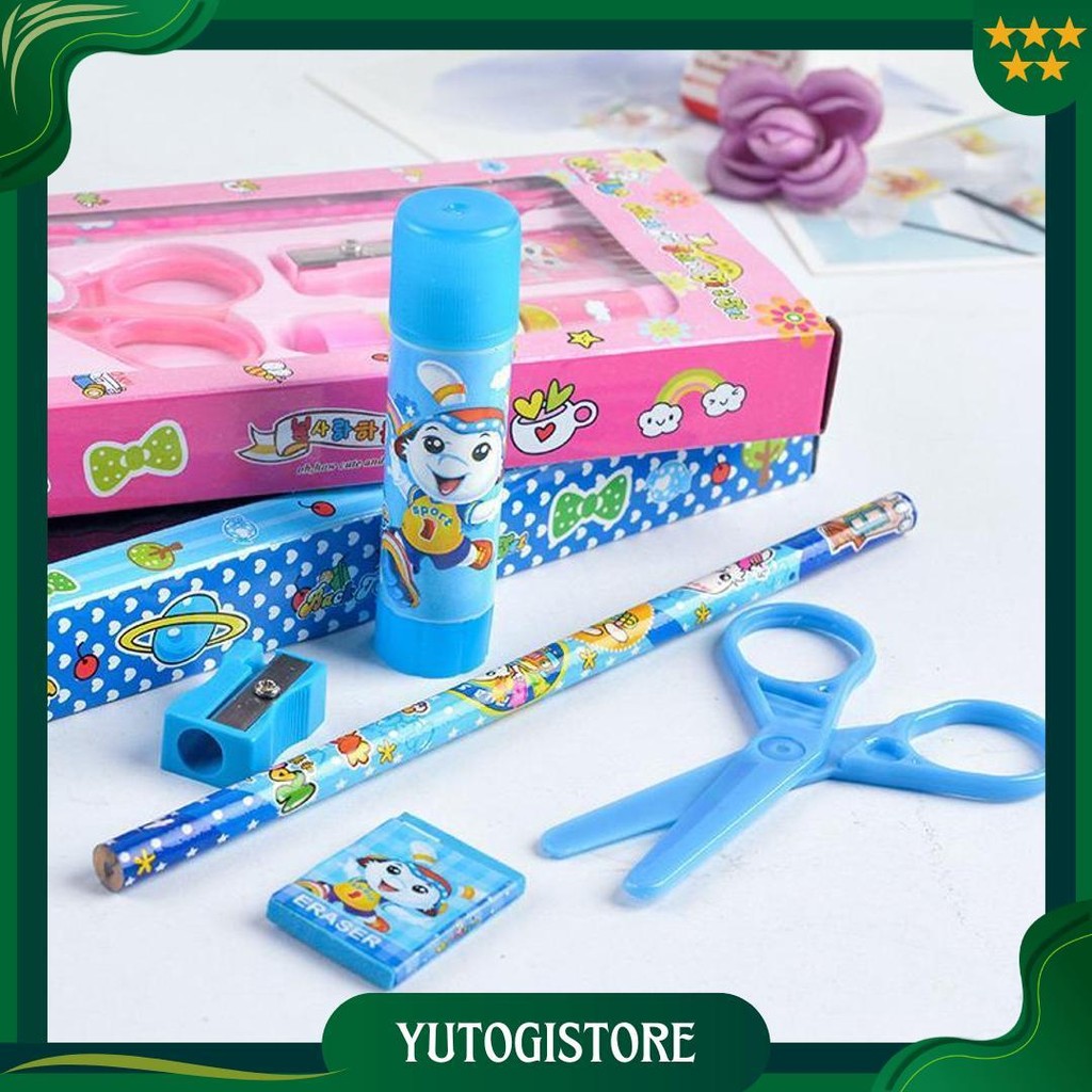 

Set Stationey Paket Alat Tulis 5 In 1 Gunting Pensil Kamila Lem Hapusan Kado Hampers Souvenir Hadiah Lomba Anak Sekolah Promo